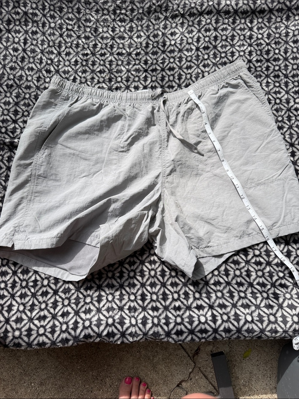DSG Men's Light Gray Drawstring Swim Trunks